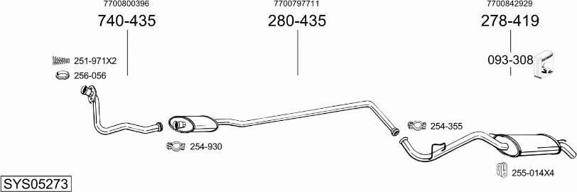 Bosal SYS05273 - Pakoputkisto inparts.fi