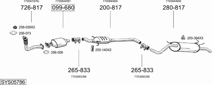 Bosal SYS05786 - Pakoputkisto inparts.fi