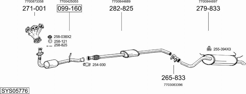 Bosal SYS05776 - Pakoputkisto inparts.fi