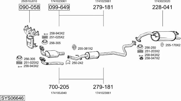 Bosal SYS06646 - Pakoputkisto inparts.fi