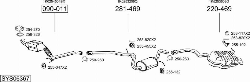 Bosal SYS06367 - Pakoputkisto inparts.fi