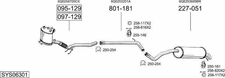 Bosal SYS06301 - Pakoputkisto inparts.fi