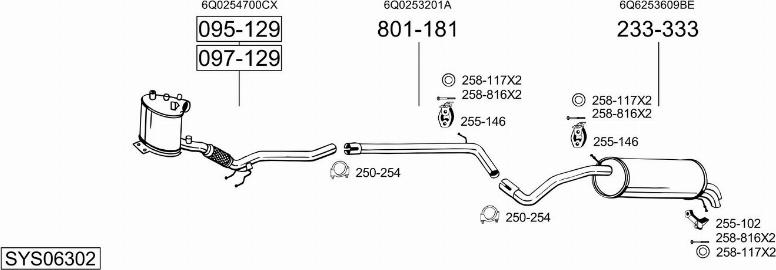 Bosal SYS06302 - Pakoputkisto inparts.fi