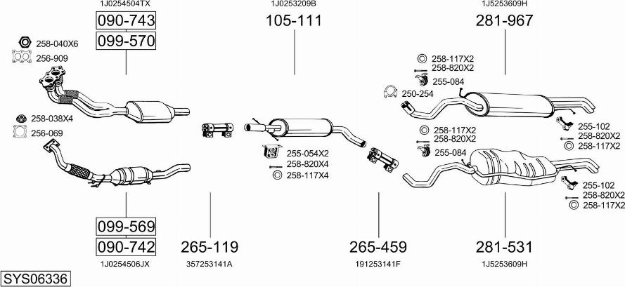 Bosal SYS06336 - Pakoputkisto inparts.fi