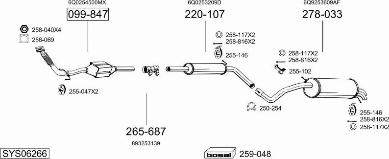 Bosal SYS06266 - Pakoputkisto inparts.fi