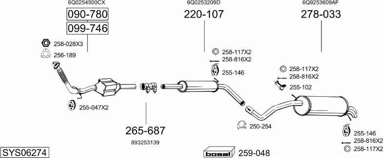 Bosal SYS06274 - Pakoputkisto inparts.fi