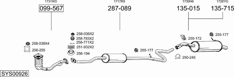 Bosal SYS00926 - Pakoputkisto inparts.fi