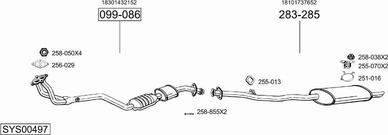 Bosal SYS00497 - Pakoputkisto inparts.fi