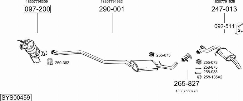 Bosal SYS00459 - Pakoputkisto inparts.fi