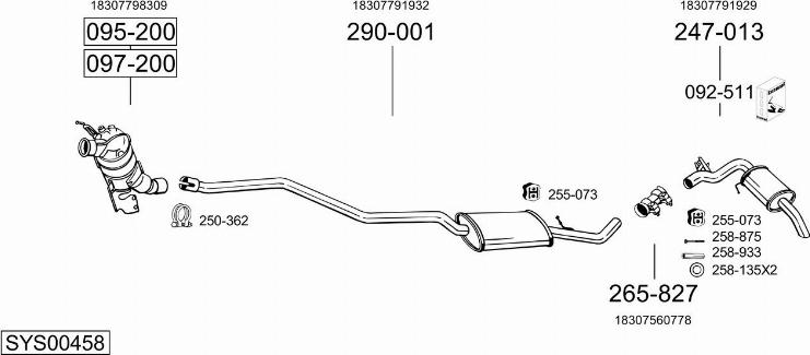 Bosal SYS00458 - Pakoputkisto inparts.fi