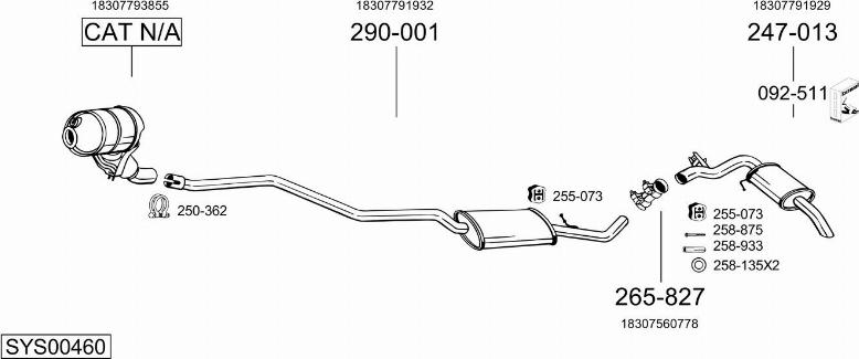 Bosal SYS00460 - Pakoputkisto inparts.fi