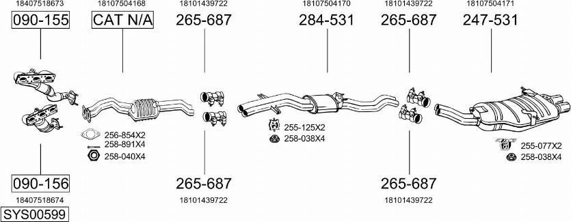 Bosal SYS00599 - Pakoputkisto inparts.fi