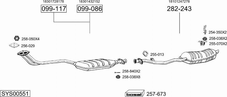 Bosal SYS00551 - Pakoputkisto inparts.fi