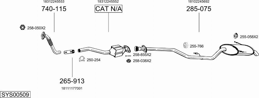 Bosal SYS00509 - Pakoputkisto inparts.fi