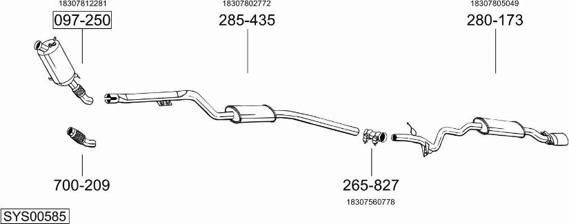 Bosal SYS00585 - Pakoputkisto inparts.fi