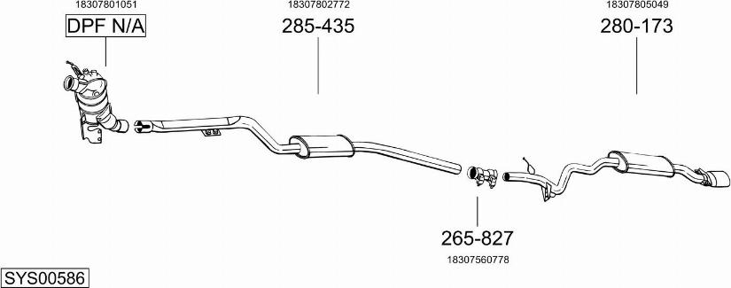 Bosal SYS00586 - Pakoputkisto inparts.fi