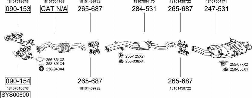 Bosal SYS00600 - Pakoputkisto inparts.fi