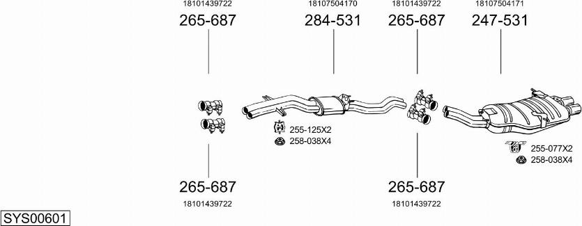 Bosal SYS00601 - Pakoputkisto inparts.fi