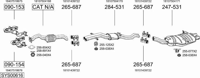 Bosal SYS00616 - Pakoputkisto inparts.fi