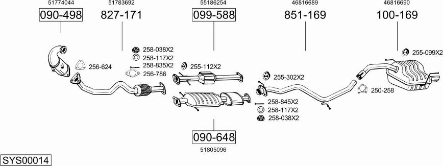 Bosal SYS00014 - Pakoputkisto inparts.fi