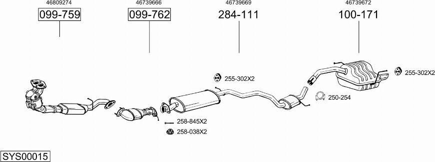 Bosal SYS00015 - Pakoputkisto inparts.fi