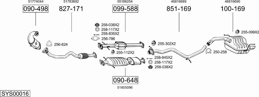 Bosal SYS00016 - Pakoputkisto inparts.fi