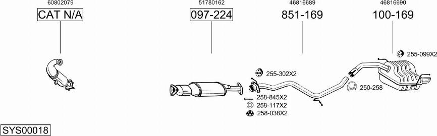 Bosal SYS00018 - Pakoputkisto inparts.fi