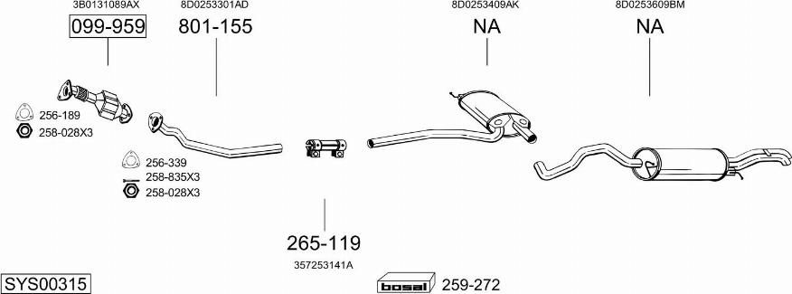 Bosal SYS00315 - Pakoputkisto inparts.fi