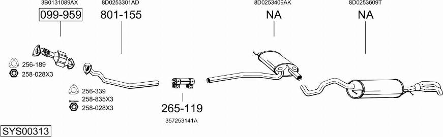 Bosal SYS00313 - Pakoputkisto inparts.fi