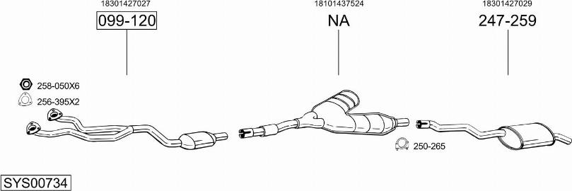 Bosal SYS00734 - Pakoputkisto inparts.fi