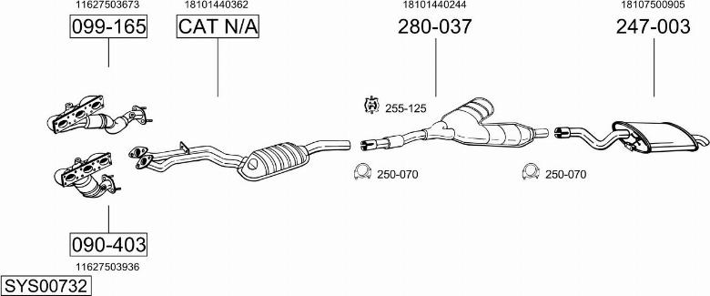 Bosal SYS00732 - Pakoputkisto inparts.fi