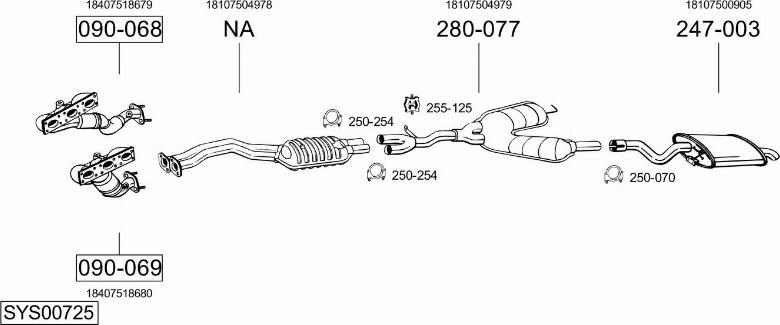 Bosal SYS00725 - Pakoputkisto inparts.fi