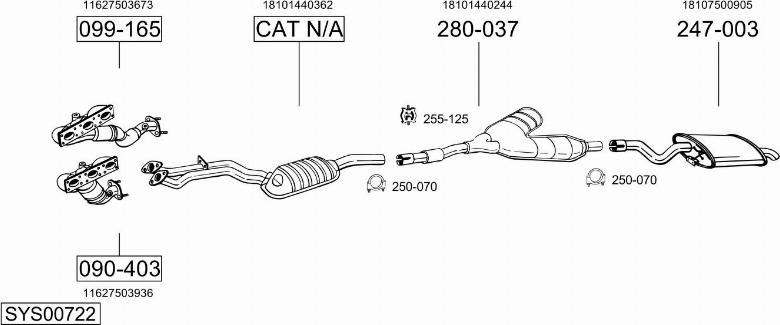 Bosal SYS00722 - Pakoputkisto inparts.fi