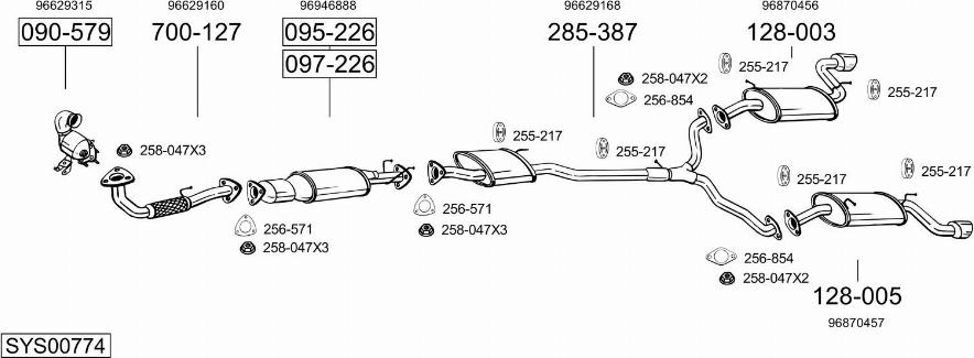 Bosal SYS00774 - Pakoputkisto inparts.fi