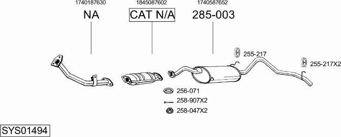 Bosal SYS01494 - Pakoputkisto inparts.fi