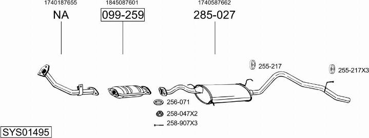 Bosal SYS01495 - Pakoputkisto inparts.fi