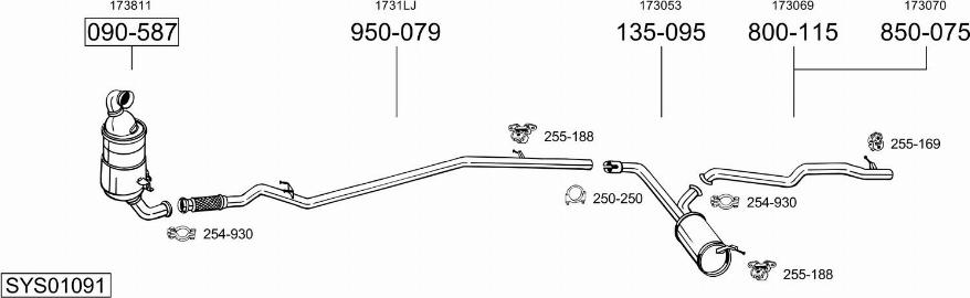 Bosal SYS01091 - Pakoputkisto inparts.fi