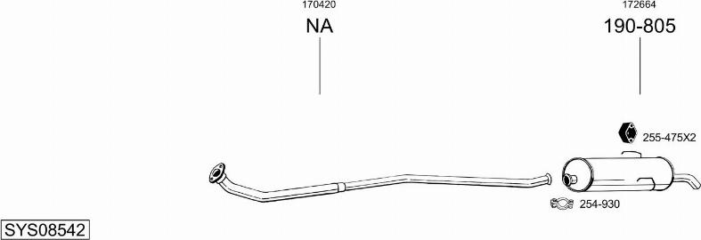 Bosal SYS08542 - Pakoputkisto inparts.fi