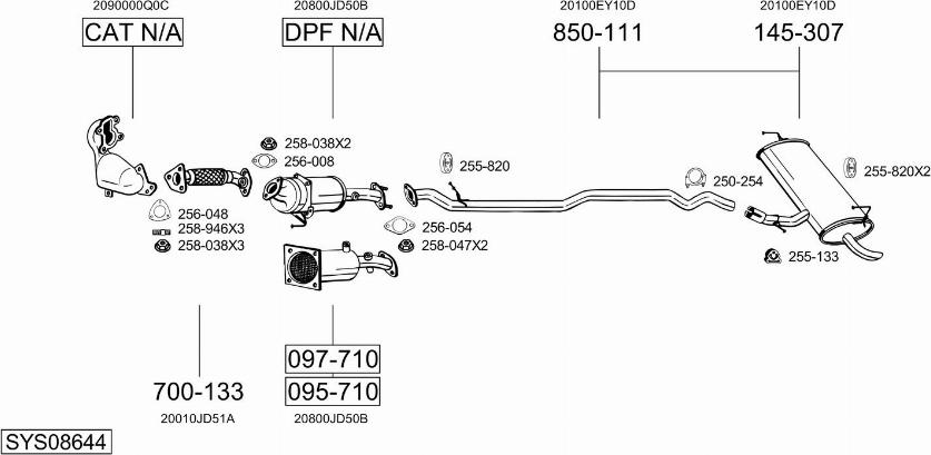 Bosal SYS08644 - Pakoputkisto inparts.fi