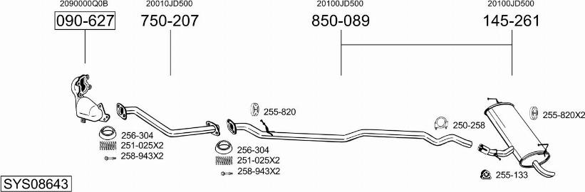 Bosal SYS08643 - Pakoputkisto inparts.fi