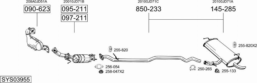 Bosal SYS03955 - Pakoputkisto inparts.fi