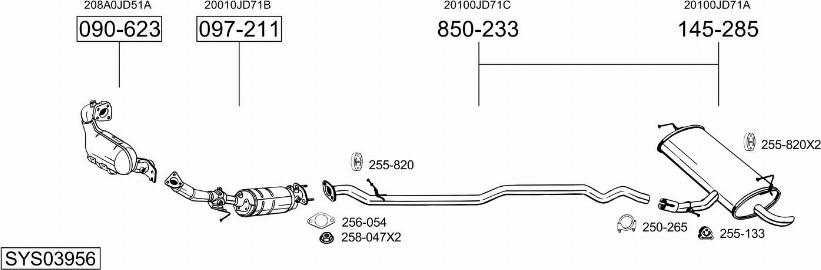 Bosal SYS03956 - Pakoputkisto inparts.fi