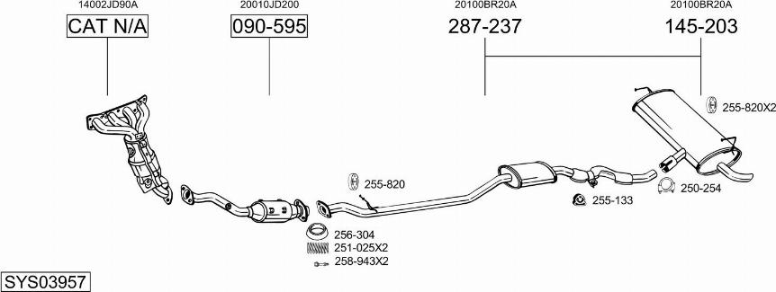 Bosal SYS03957 - Pakoputkisto inparts.fi