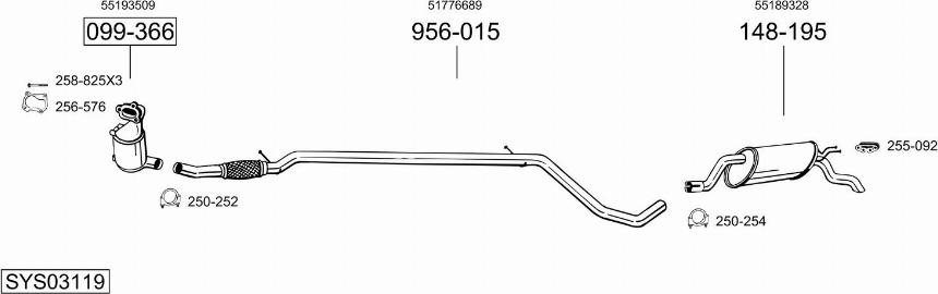 Bosal SYS03119 - Pakoputkisto inparts.fi