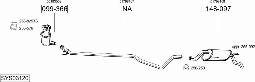 Bosal SYS03120 - Pakoputkisto inparts.fi