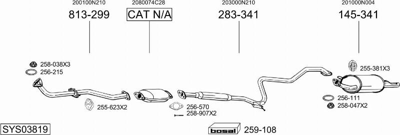 Bosal SYS03819 - Pakoputkisto inparts.fi