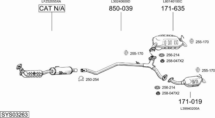 Bosal SYS03263 - Pakoputkisto inparts.fi