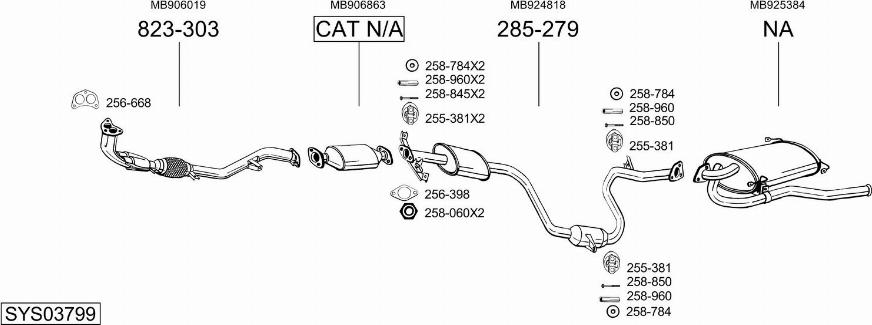 Bosal SYS03799 - Pakoputkisto inparts.fi