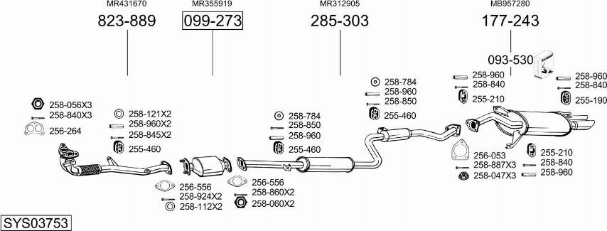 Bosal SYS03753 - Pakoputkisto inparts.fi