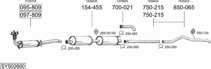 Bosal SYS02660 - Pakoputkisto inparts.fi